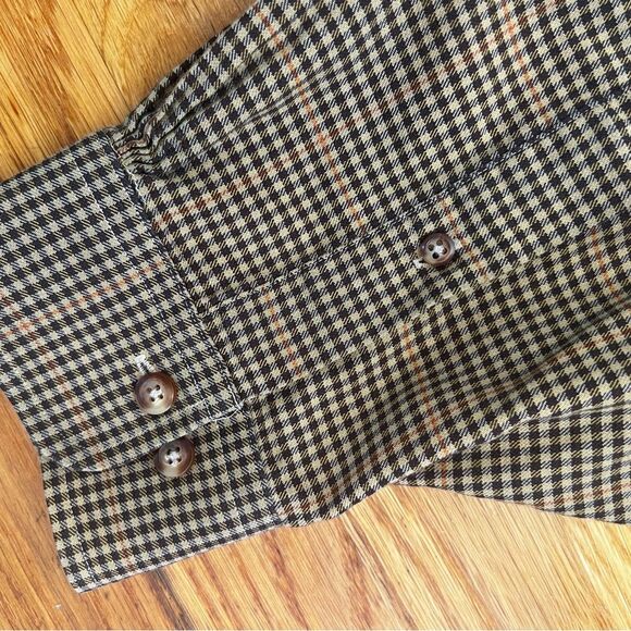 Brooks Brothers 346 Mens Shirt Wool Blend Button Down Gingham Tan/Black Size XXL - Picture 4 of 10